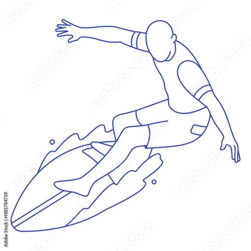 Male surfer stroke