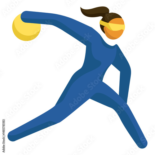 Paralympic sport pictogram bowling flat
