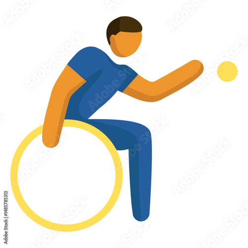 Paralympic sport pictogram powerchair football flat