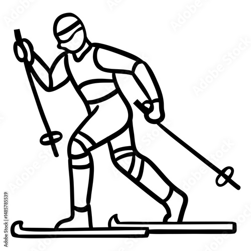 Person skiing stroke design