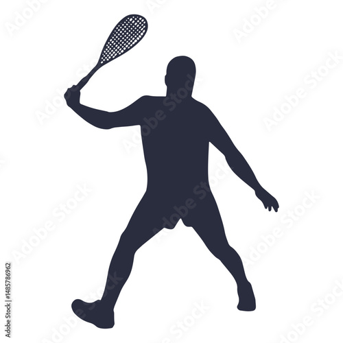 Man playing tennis sport silhouette