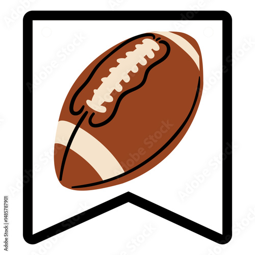 Football ball badge flat