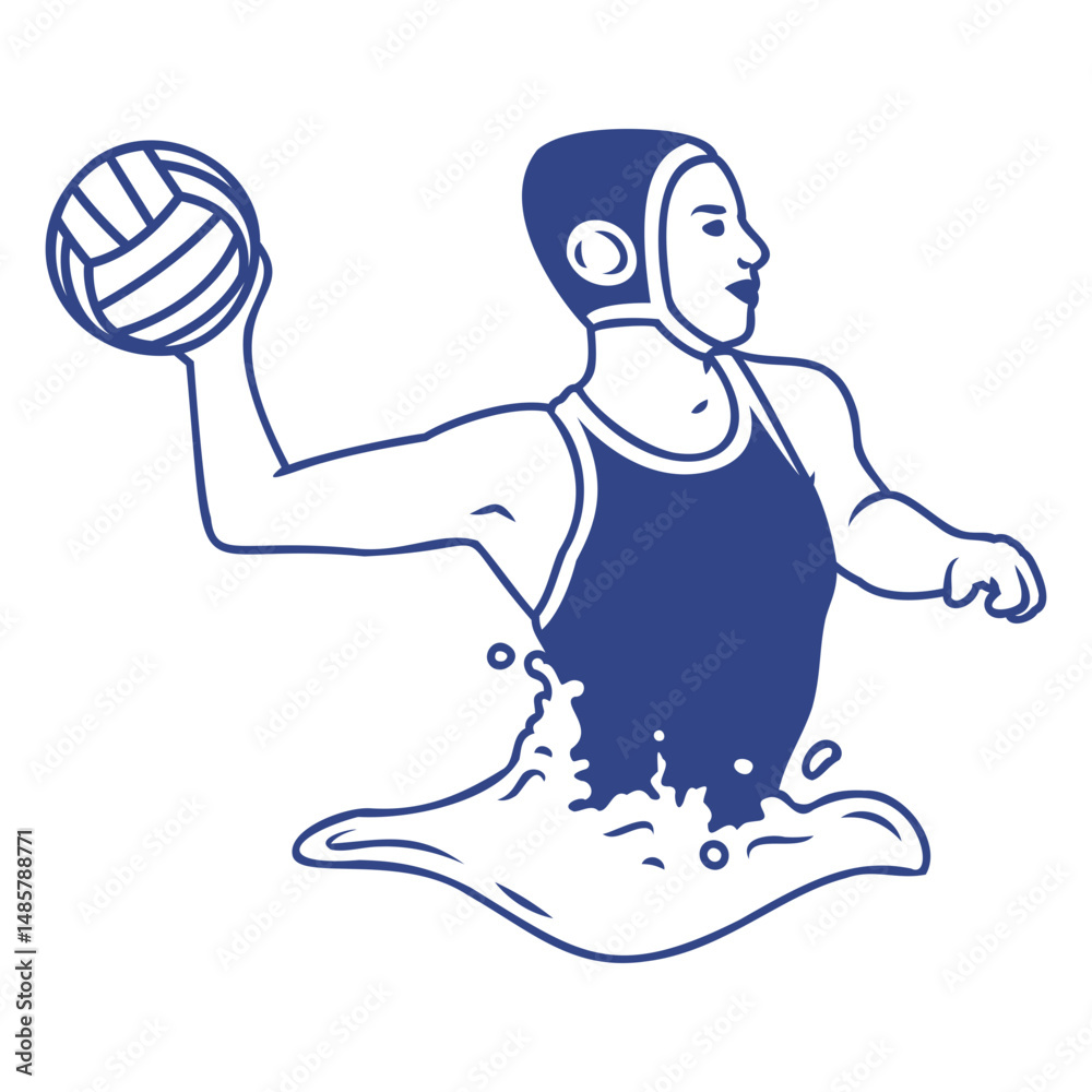Fototapeta premium Woman waterpolo sport player