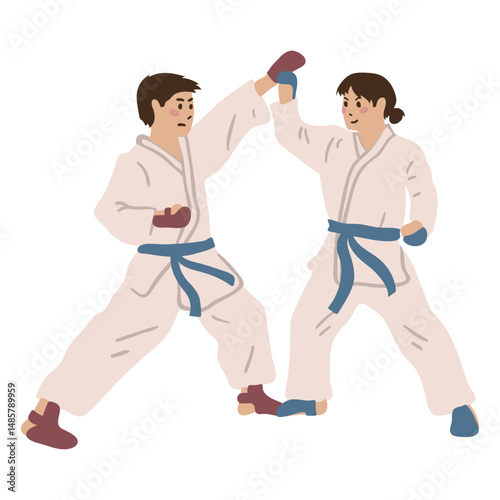 Karate practice sport people