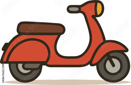 Classic Red Scooter Vector Illustration.
A flat vector illustration of a classic red motor scooter with a minimalist and clean design.