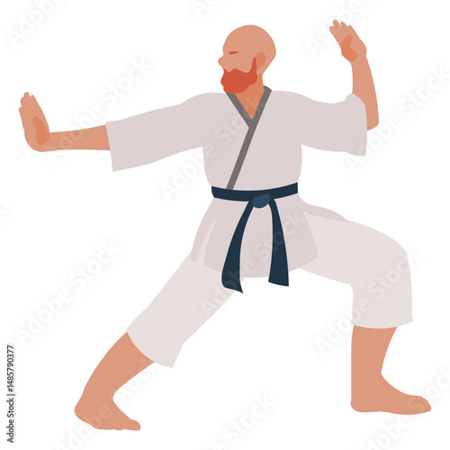 Karate pose sport man people