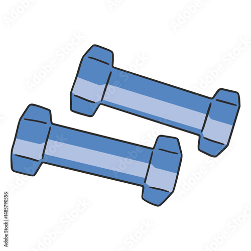 Fitness elements hand weights color stroke