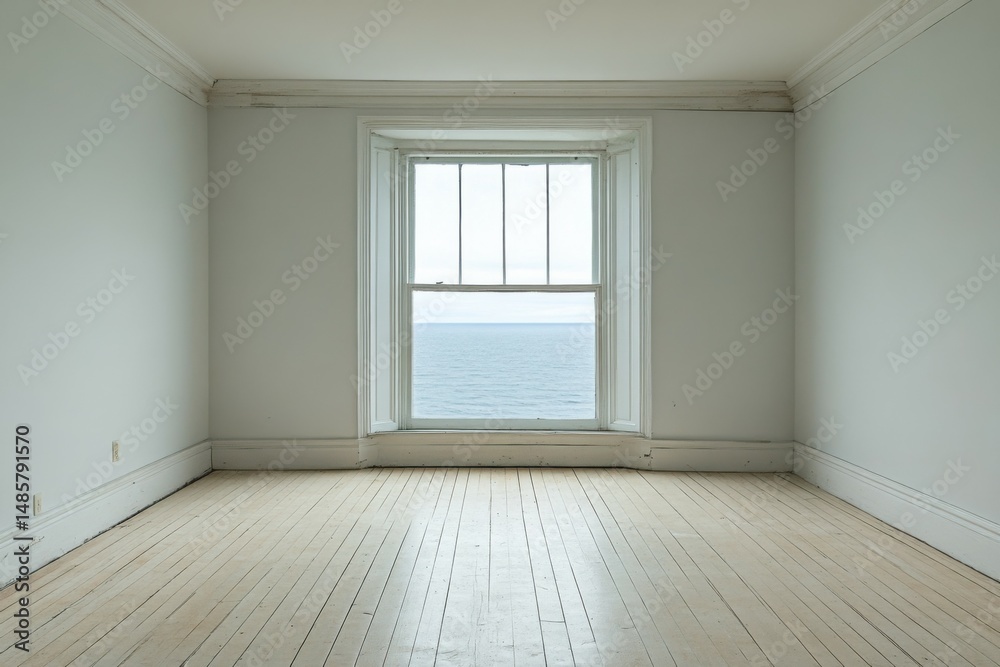 Fototapeta premium Empty Room with Ocean View
