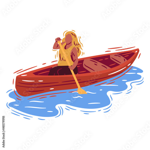 Water activity sport woman people kayak