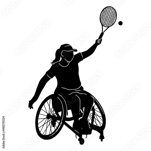 Tennis sport disability athlete silhouette
