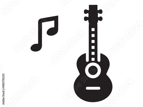 electric guitar and key silhouette