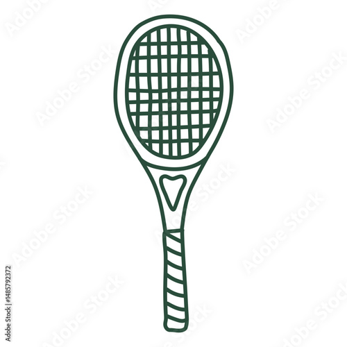Isolated tennis racquet stroke outline