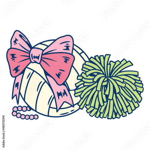 Pink and green cheerleader design