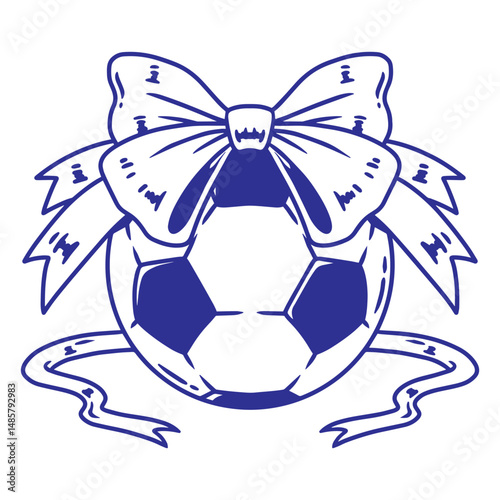 Soccer ball and ribbon design