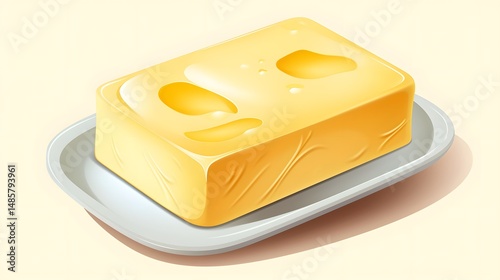 Butter Flat Vector Illustration Logo Icon Clipart for Professional Usage