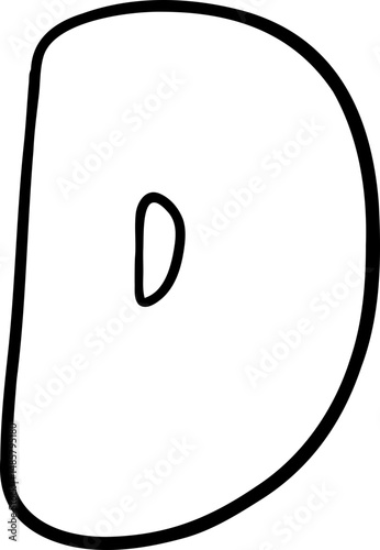 Bold comic letter with organic hand drawn proportion