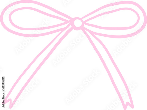 Tall ribbon bow with long symmetrical tails