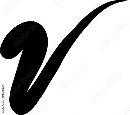 Hooked Swirl with Pointed Tip and Backward Curve