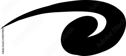 Swooping Swirl with Large Head and Fine Tip