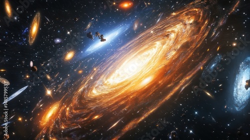 Cosmic Symphony: A mesmerizing view of galaxies in their celestial dance