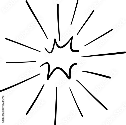 Burst Sparkle with Wavy Center and Sharp Rays