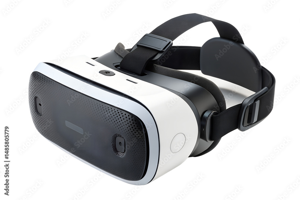 Fototapeta premium VR headset in virtual reality isolated on white background.