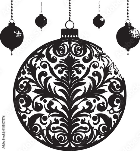 Elegant Silhouette of Christmas Ornament 