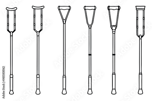 Crutches Line Art Creative Medical Support
