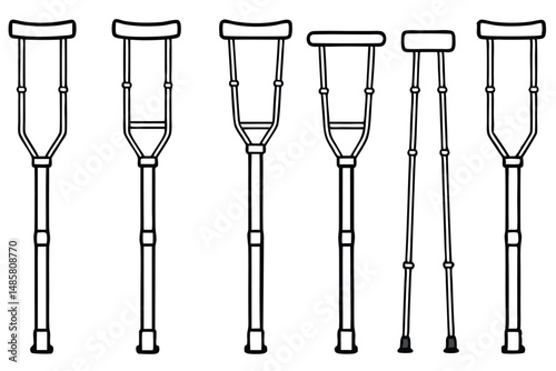 Crutches Line Art Design Inspiration Guide