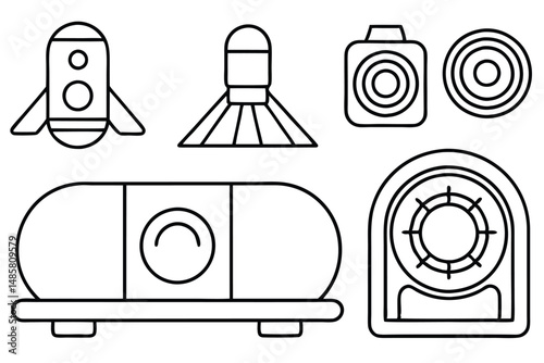 CT scanners high resolution images Line art