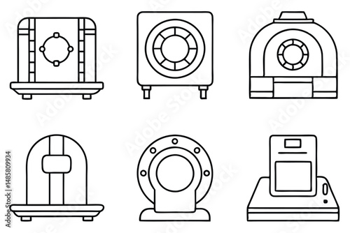 CT scanners precise diagnostic tool Line art