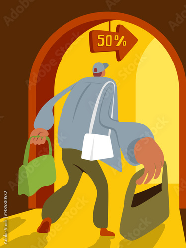 business man with briefcase and money