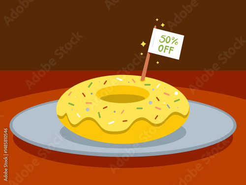 illustration of a plate with donutsch