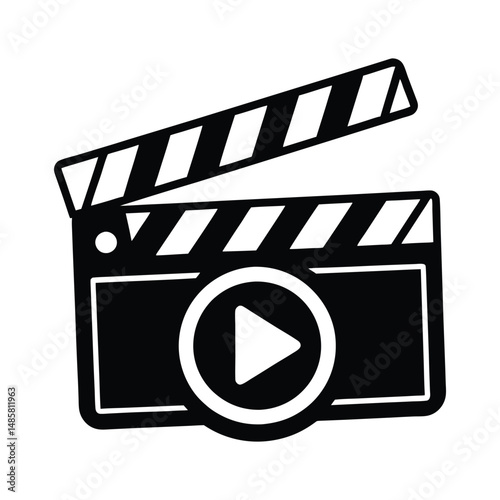 clapboard movie action object vector