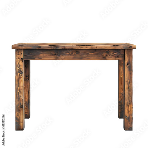 Rustic wood table with black metal frame high resolution picture
