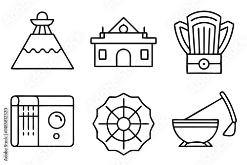 Culture media nurtures cells Line art