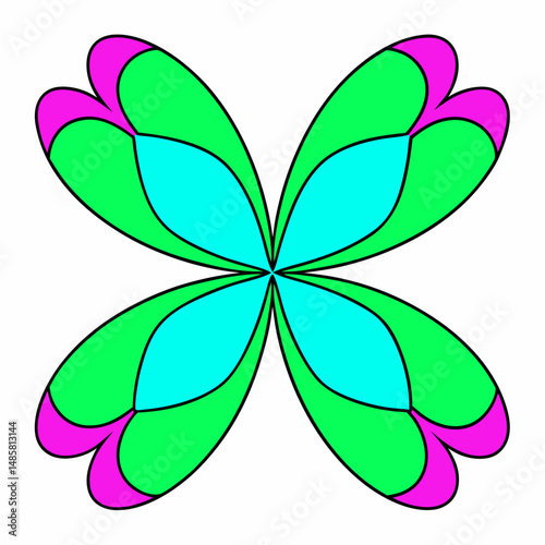 Butterfly wings repeated in a circular,