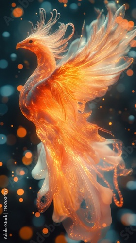 Wallpaper Mural Fiery, ethereal phoenix in flight Torontodigital.ca