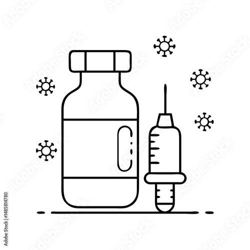 vaccine vial bottle icon, vaccine vial bottle vector illustration-simple illustration of vaccine vial bottle, perfect for vaccine vial bottle logos and icons