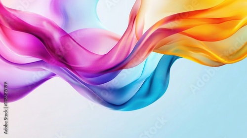 Wallpaper Mural Modern corporate abstract background with elegant flowing silk fabric texture in vibrant brand colors featuring soft wavy lines and dynamic curves. Torontodigital.ca