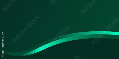 Abstract luxury green fabric satin background with shiny golden line with lighting effect. Vector illustration . eps 10
