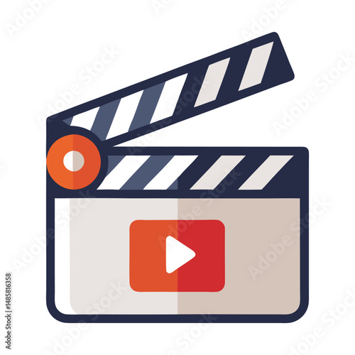 clapboard movie action object vector