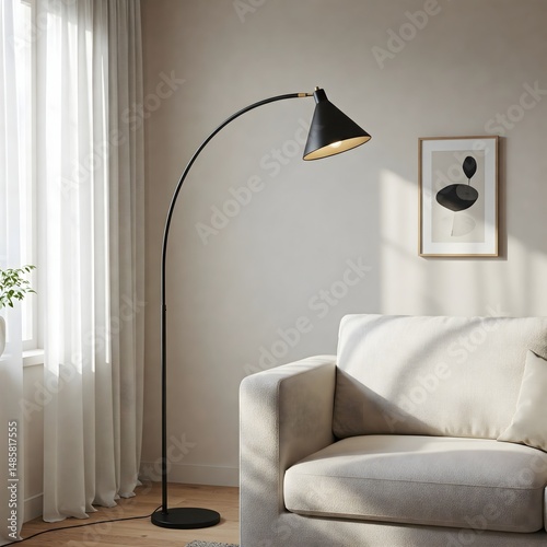 Frame mockup, ISO A paper size. Living room wall poster mockup. Interior mockup with house background. Modern interior design. 3D render 