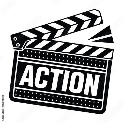 clapboard movie action object vector