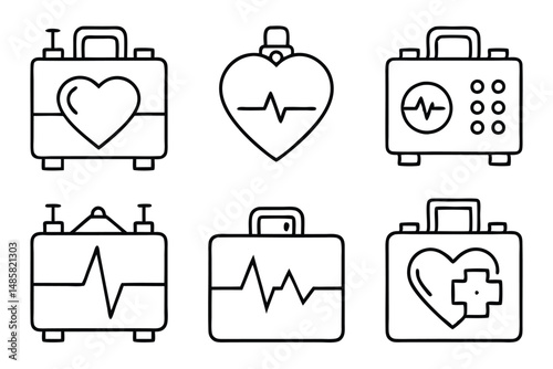 Defibrillators Vital Equipment Line art
