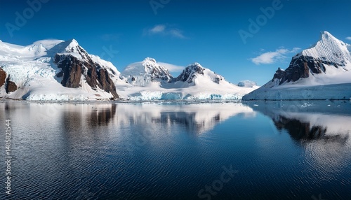 Wallpaper Mural stunning mountains covered with snow reflecting in the water of antarctica Torontodigital.ca