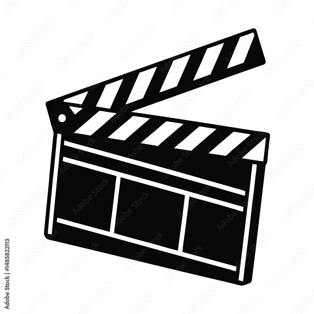 Fototapeta premium clapboard movie action object vector