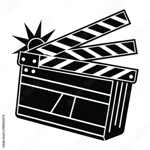 clapboard movie action object vector