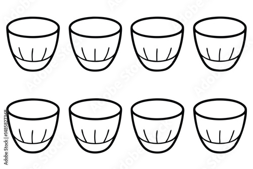 Denture Cups Leak Proof Line Art