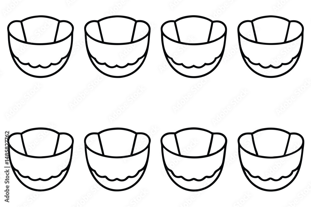 Fototapeta premium Denture Cups Travel Portable Line Art